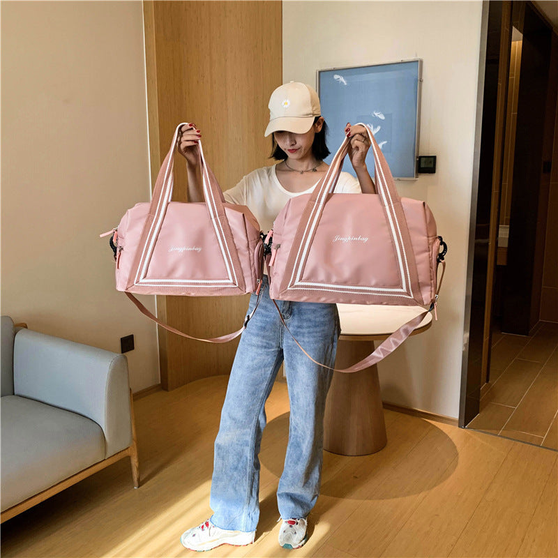 Large Capacity Dry Wet Separation Yoga Fitness Printed Travel Bags