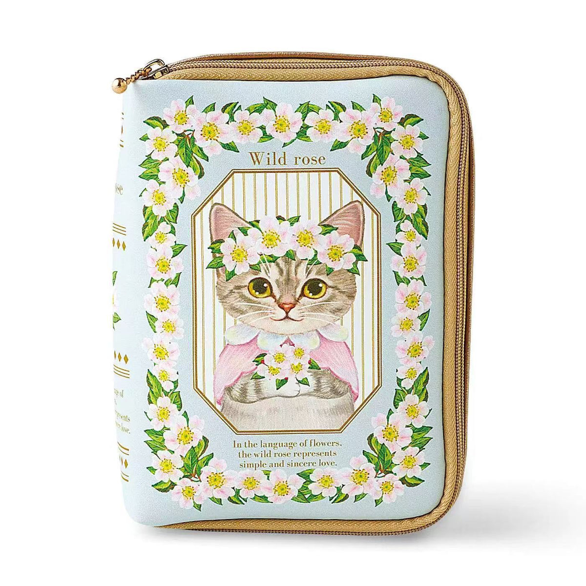 Cat Phytography Creative Book Shape Storage Cartoon Waterproof Makeup Bag