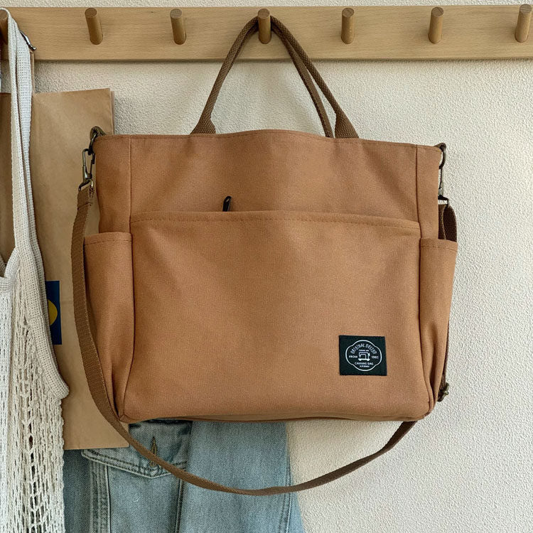 Homemade Zippers Retro Thickened Canvas College Bags