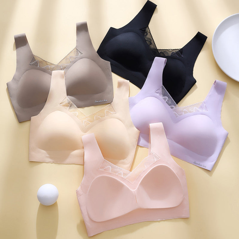 Back Breasts Contracting Wireless Latex Vest Everyday Bras