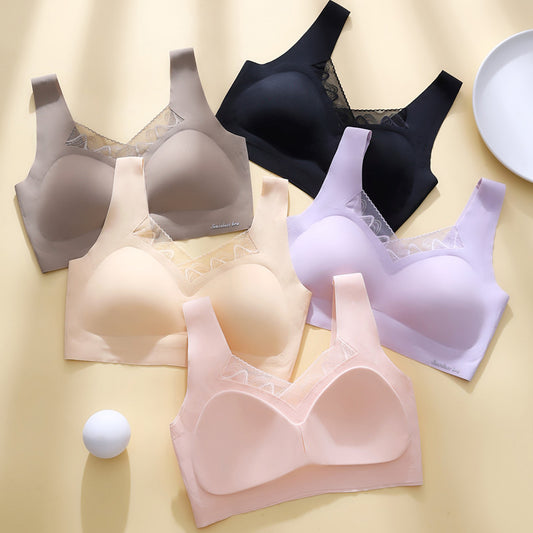 Back Breasts Contracting Wireless Latex Vest Everyday Bras