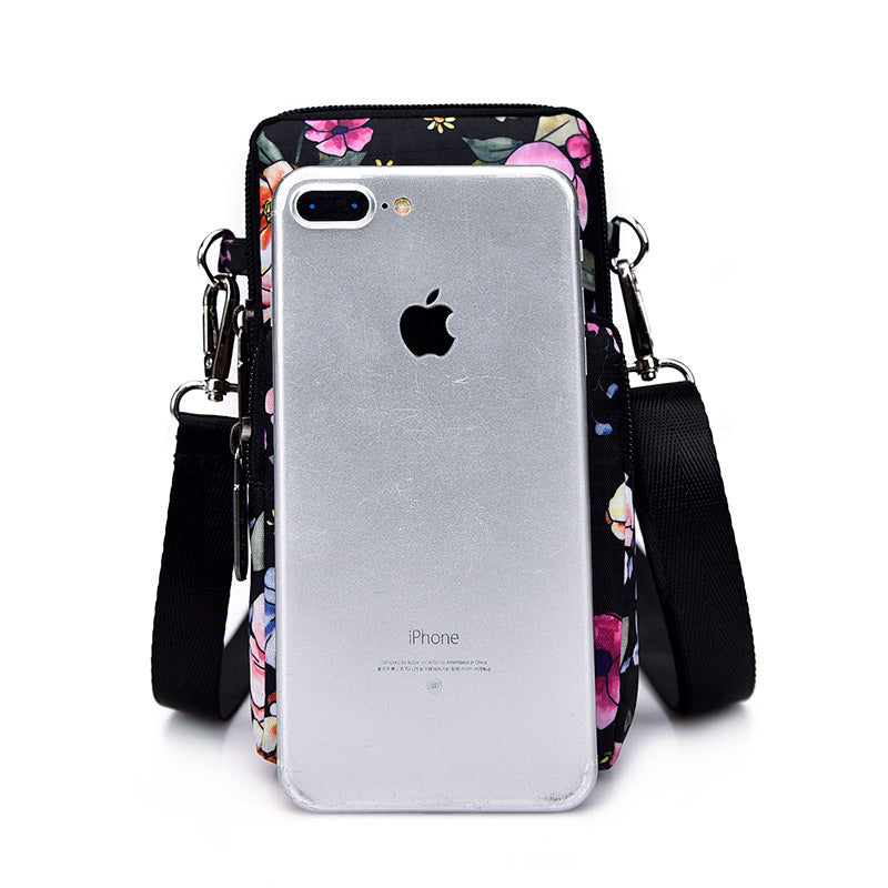 Korean Style Printed Nylon Mini Mobile Purses