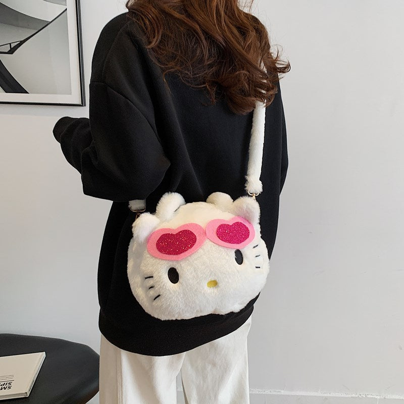 Crane Machines Gift Cartoon Cute Hello Kitty Toy Stitch Plush Women's Messenger Bag