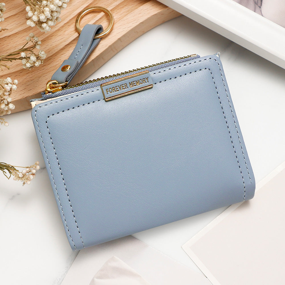 Women's Korean Fashion Short Zipper Document Coin Purses