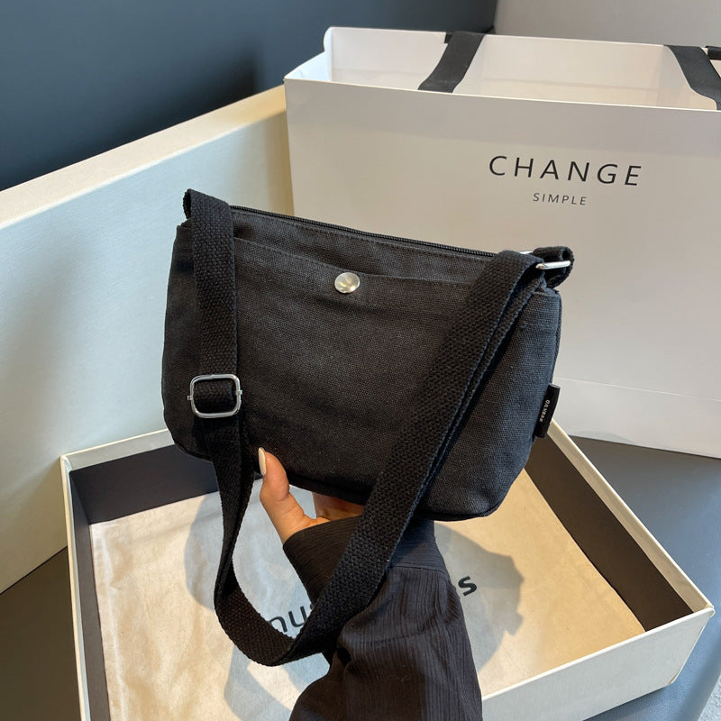 Trendy Canvas Mobile Simple Solid Color Crossbody Bags