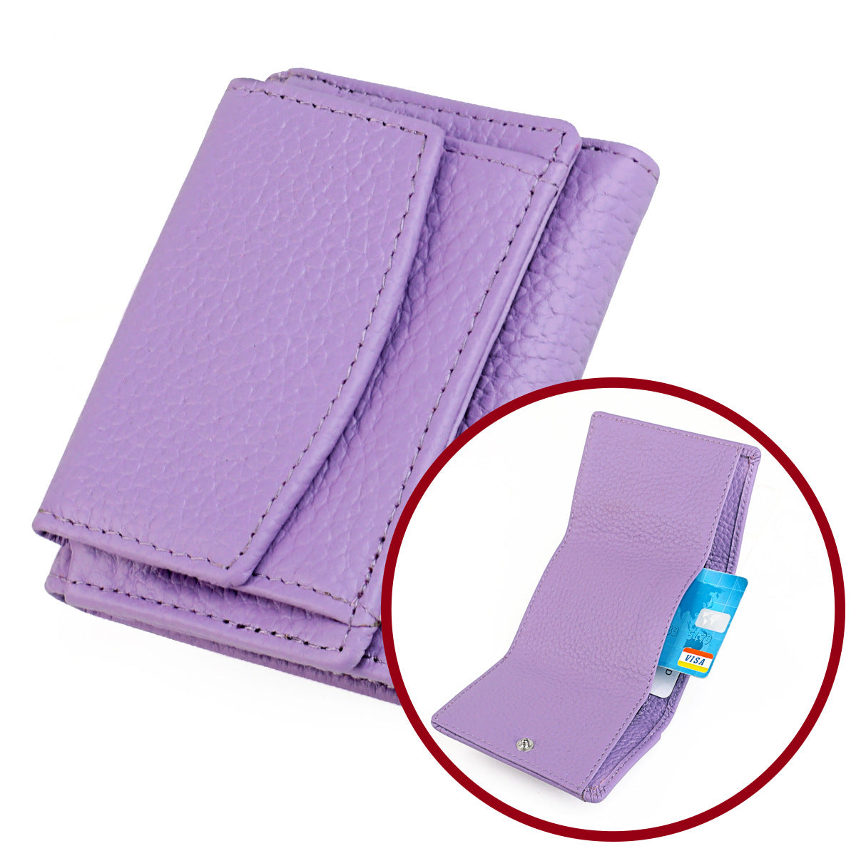 Elegant Women's Genuine Leather Loose Short Coin Purses