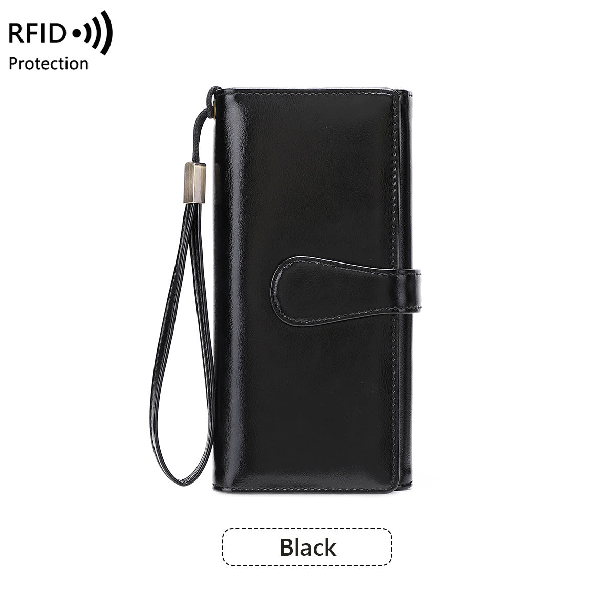Women's Swiping Oil Wax Leather Long Vintage Ladies Wallet