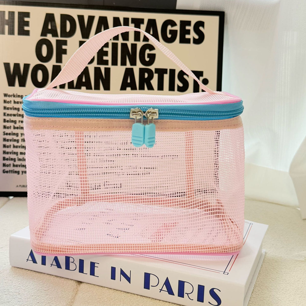 Mesh Large Capacity Portable Storage Wash Cosmetic Bags