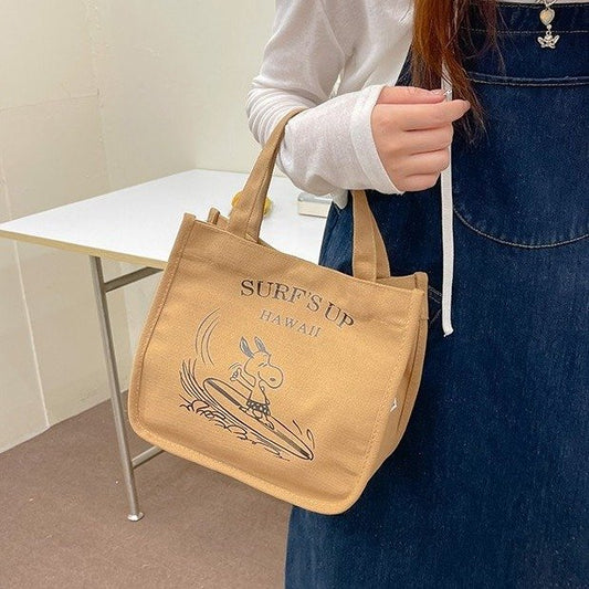 Snoopy Canvas Portable Fashion Mummy Large Handbags