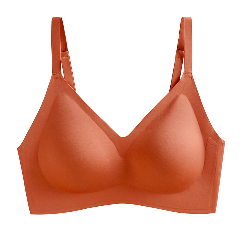 Women's Seamless Thin Underwear Wireless Small Chest Push Bras