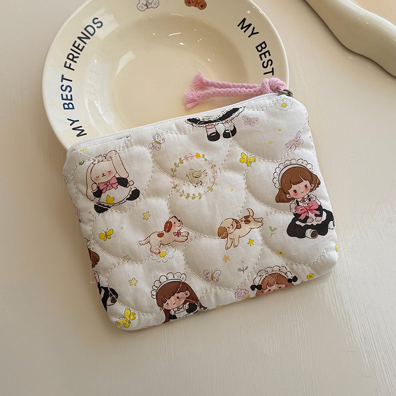 Women's Printed Quilted Weekend Artistic Sanitary Napkin Cotton Bags