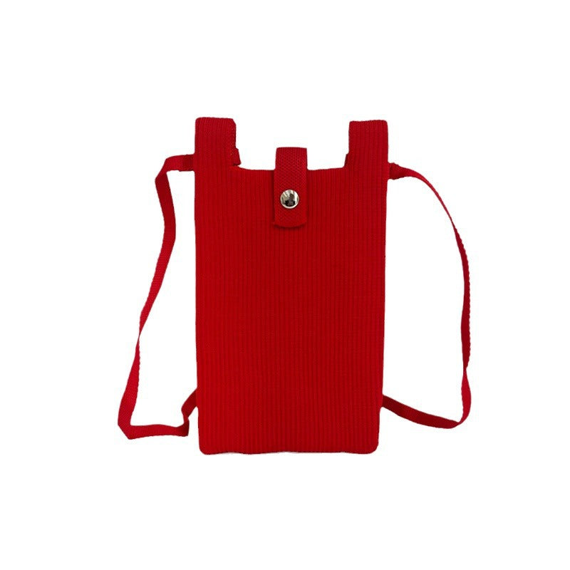 Elegant Solid Color Niche Knitted Korean Phone Bags
