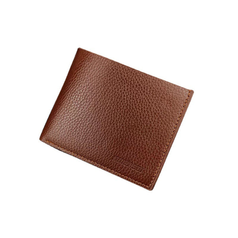 Men's Short With Zipper Horizontal Two-fold Simple Men's Wallets