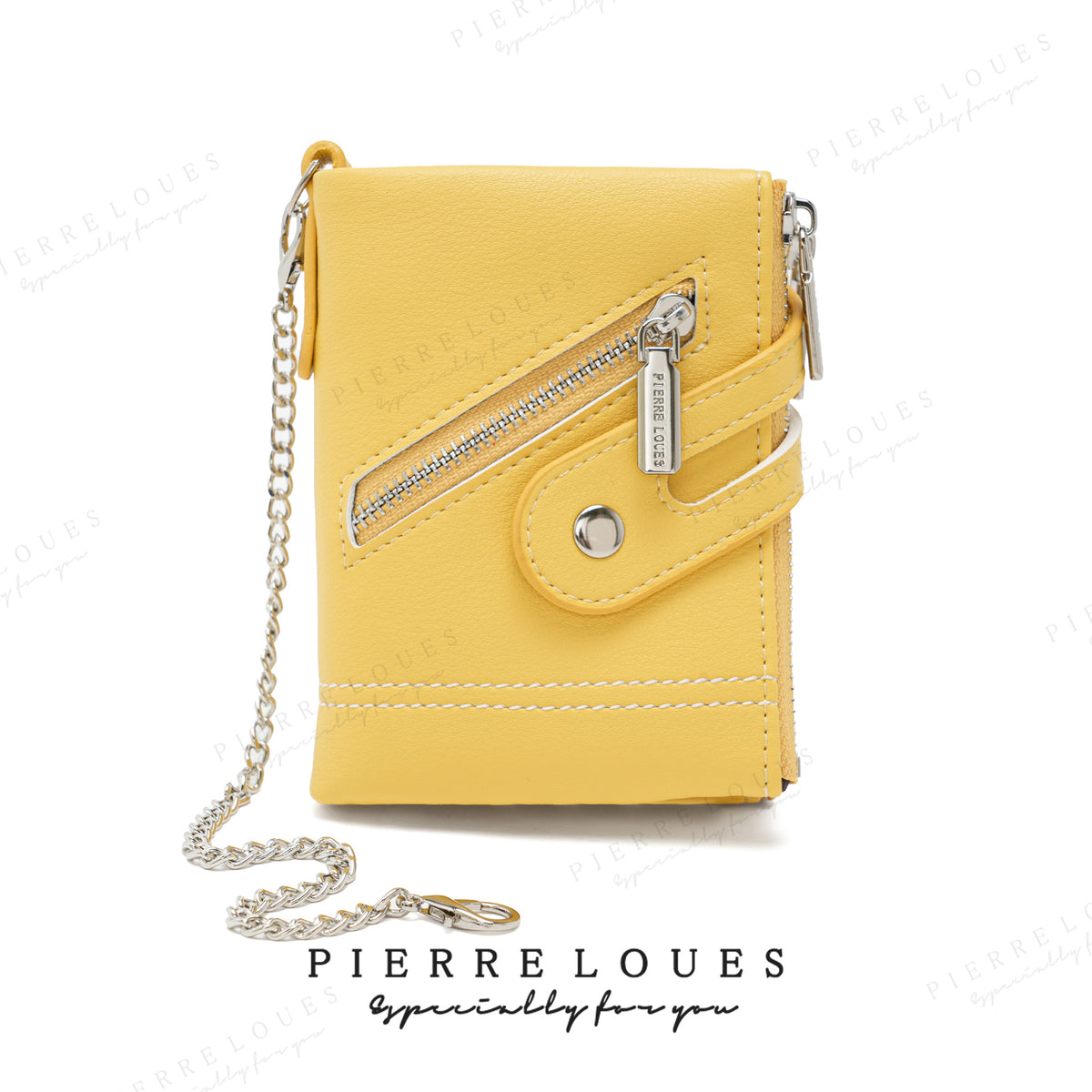 Women's High-grade Multiple Slots Chain Short Double Zipper Purses