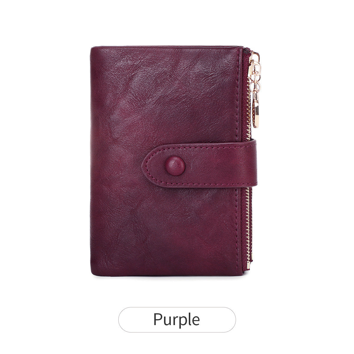 Women's Simple Trifold Double Zipper Short Ladies Wallet
