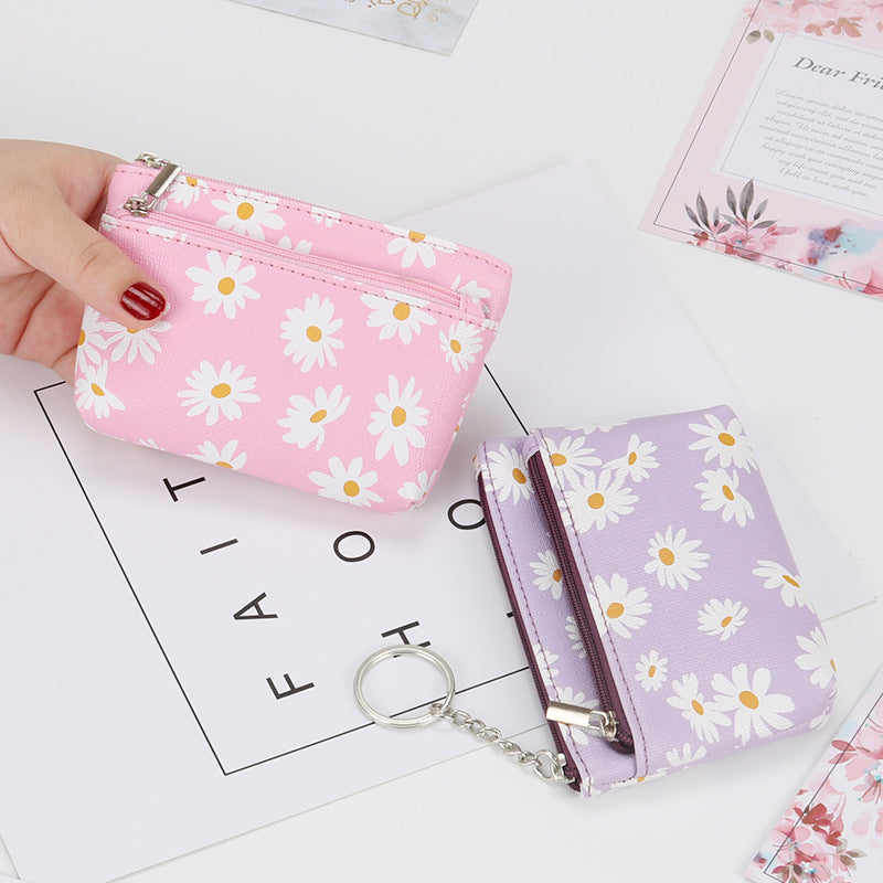 Women's Korean Style Fresh Little Daisy Pocket Coin Purses