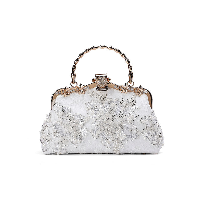 Embroidered Bamboo Ancient Style Cheongsam Banquet Clutch Lock
