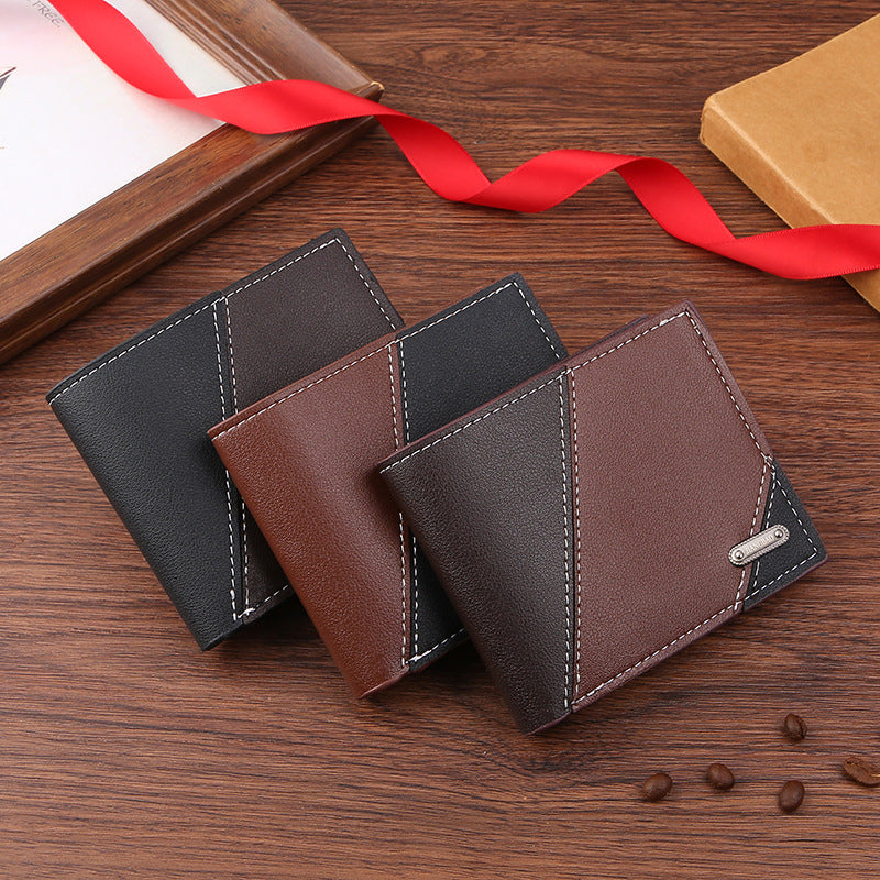 Men's Short Multiple Slots Fashion Leisure Male Youth Thin Two-fold Men's Wallets