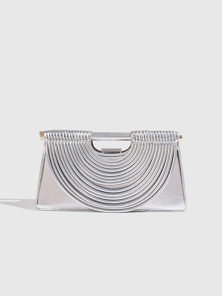 Women's Hand-woven Line Comb Design Trapezoidal Women's Messenger Bag