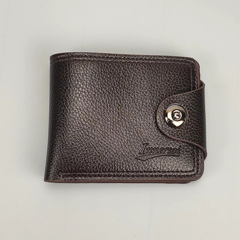 Men's With Zip Soft Leather Horizontal Large Men's Wallets