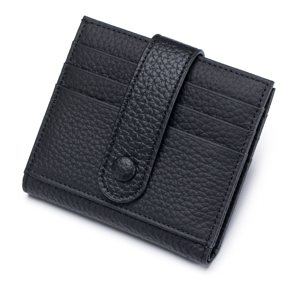 Women's Genuine Leather Short Korean Style Card Holder