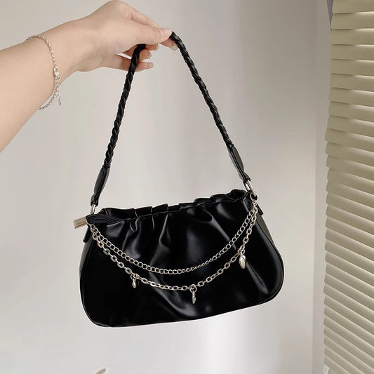 Women's Design Cloud Simple Pleated Chain Underarm Crossbody Bags