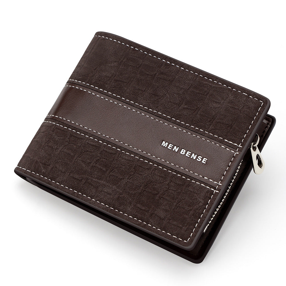 Men's Short Simple Light Luxury Zipper Sier Bags
