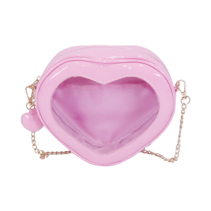 Women's Love Chain Cute Transparent Doll Cartoon Women's Messenger Bag