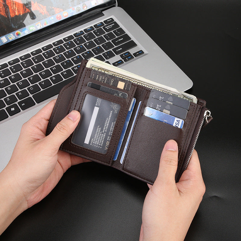 Men's Short Male Multi Slots Medium Men's Wallet