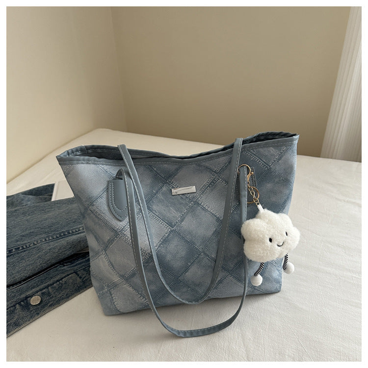 Women's Simple Rhombus Large Capacity Texture Pendant Summer Western Style Women's Shoulder Bag