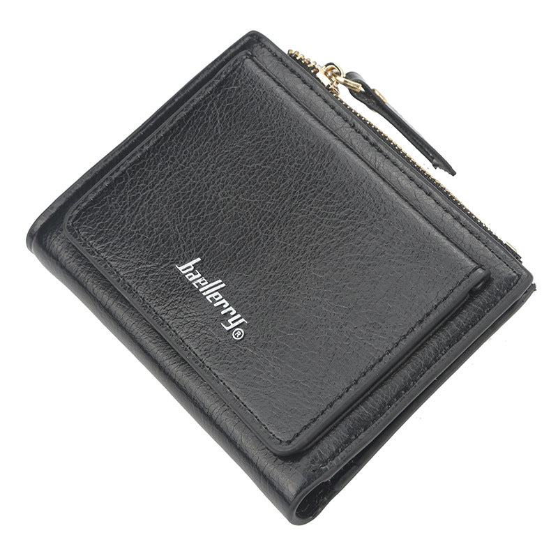 Women's Short Zipper Two-fold Horizontal Patent Leather Ladies Wallet
