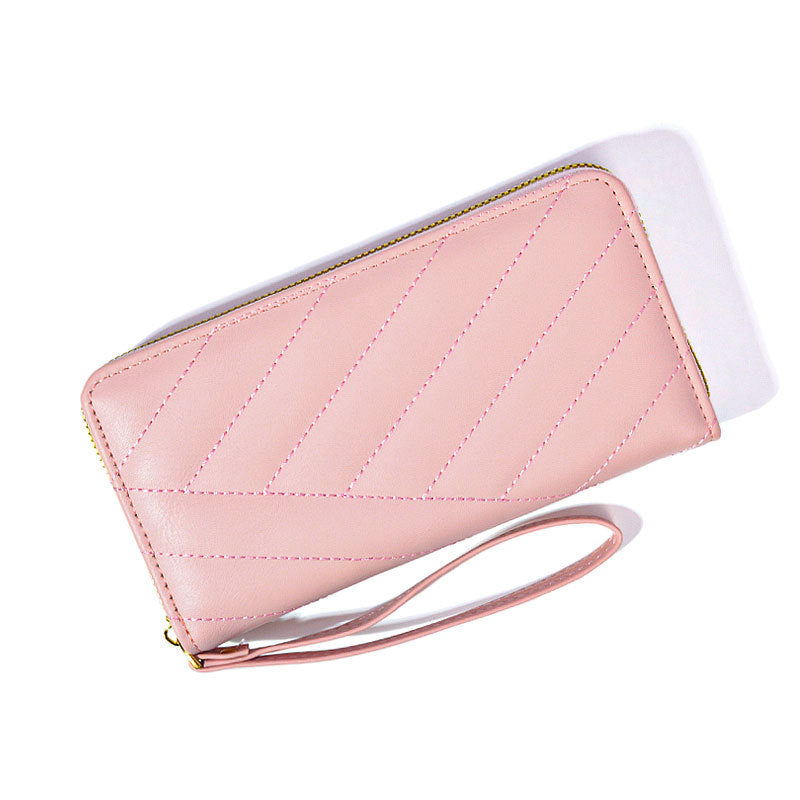 Women's Single Zipper Solid Color Simple Fresh Ladies Wallets