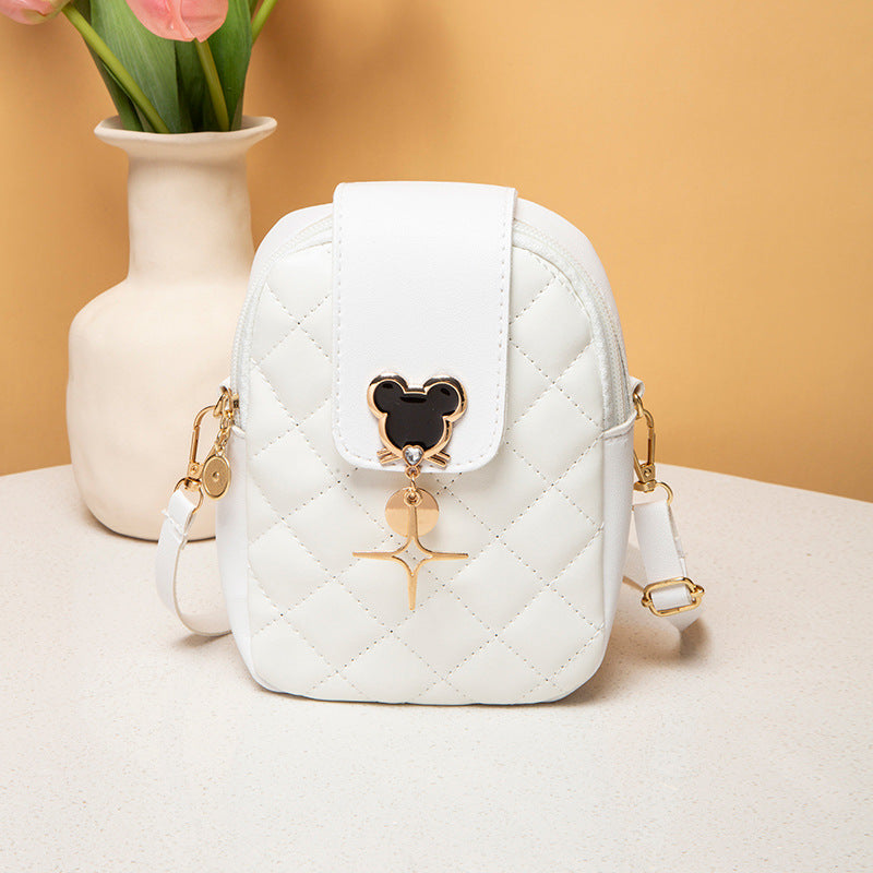 Women's Rhombus Chain Trendy Fashion Pouches Mobile Female Bags