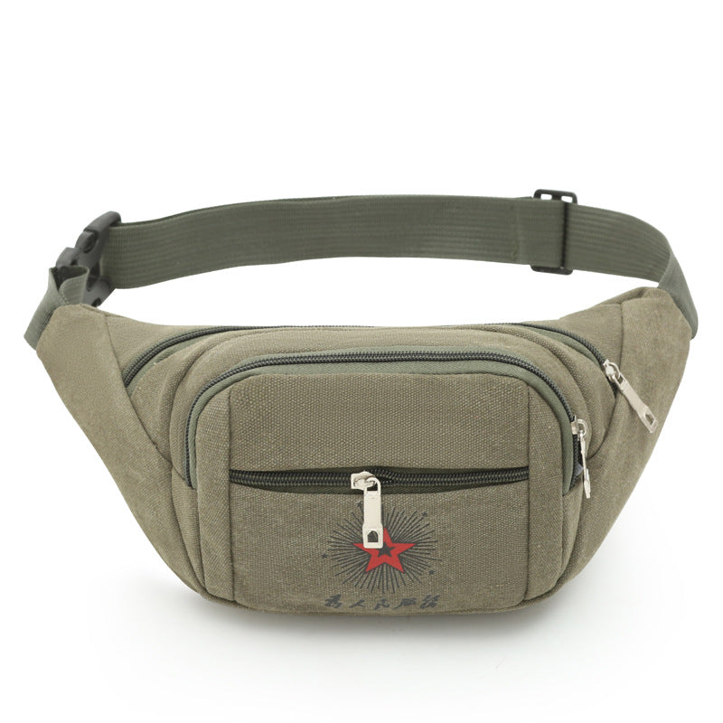 Women's & Men's & Capacity Canvas Leisure Collect Money Men's Waist Packs