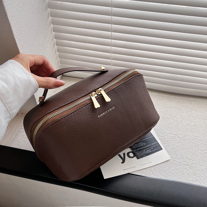Good-looking Large Capacity Leather Wash Cosmetics Cosmetic Bags