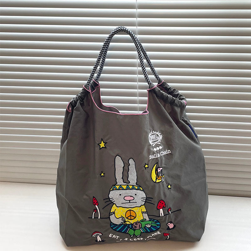 Women's Style Hair Band Rabbit Embroidery Shopping Handbags