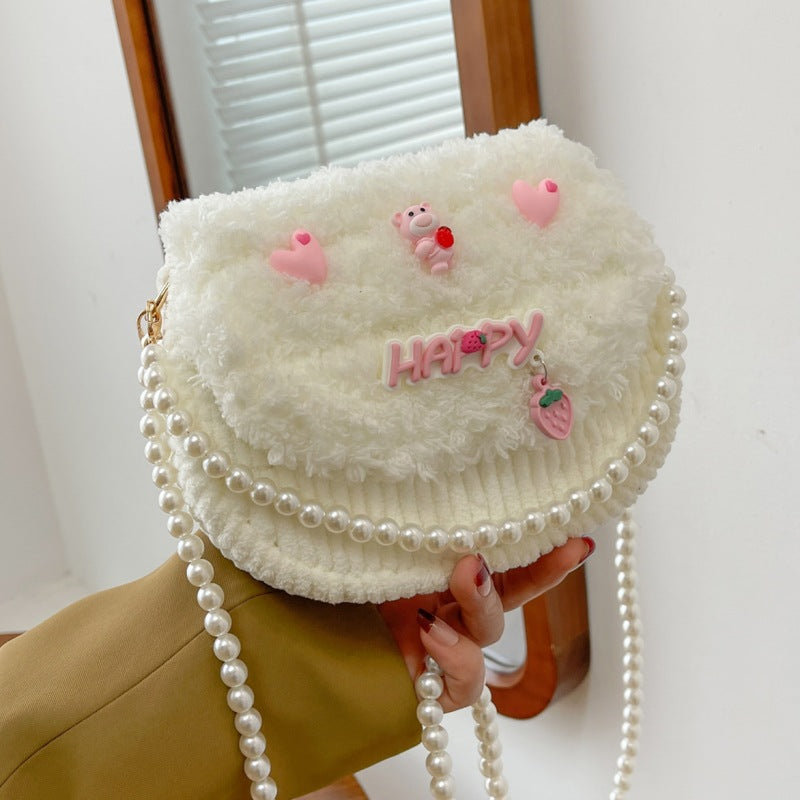 Finished Cat Hand-woven Homemade Material Plush Women's Messenger Bag