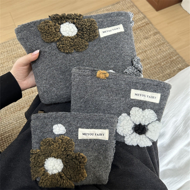 Simple Cartoon Flower Woolen Wash Portable Storage Liner Bags