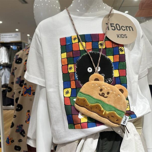 Burger Bear Change Earphone Storage Birthday Women's Messenger Bag