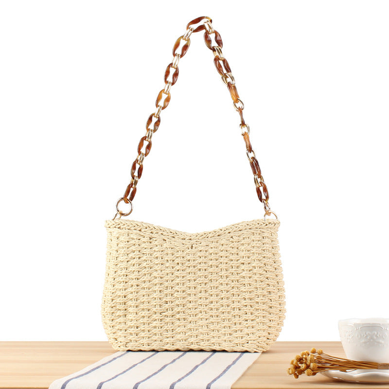 Acrylic Amber Chain Woven Minority Simple Bags
