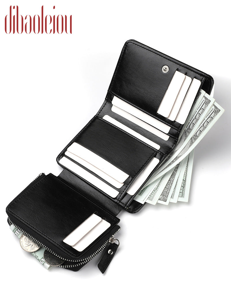 Men's Good-looking Short Zipper Multiple Slots Purses