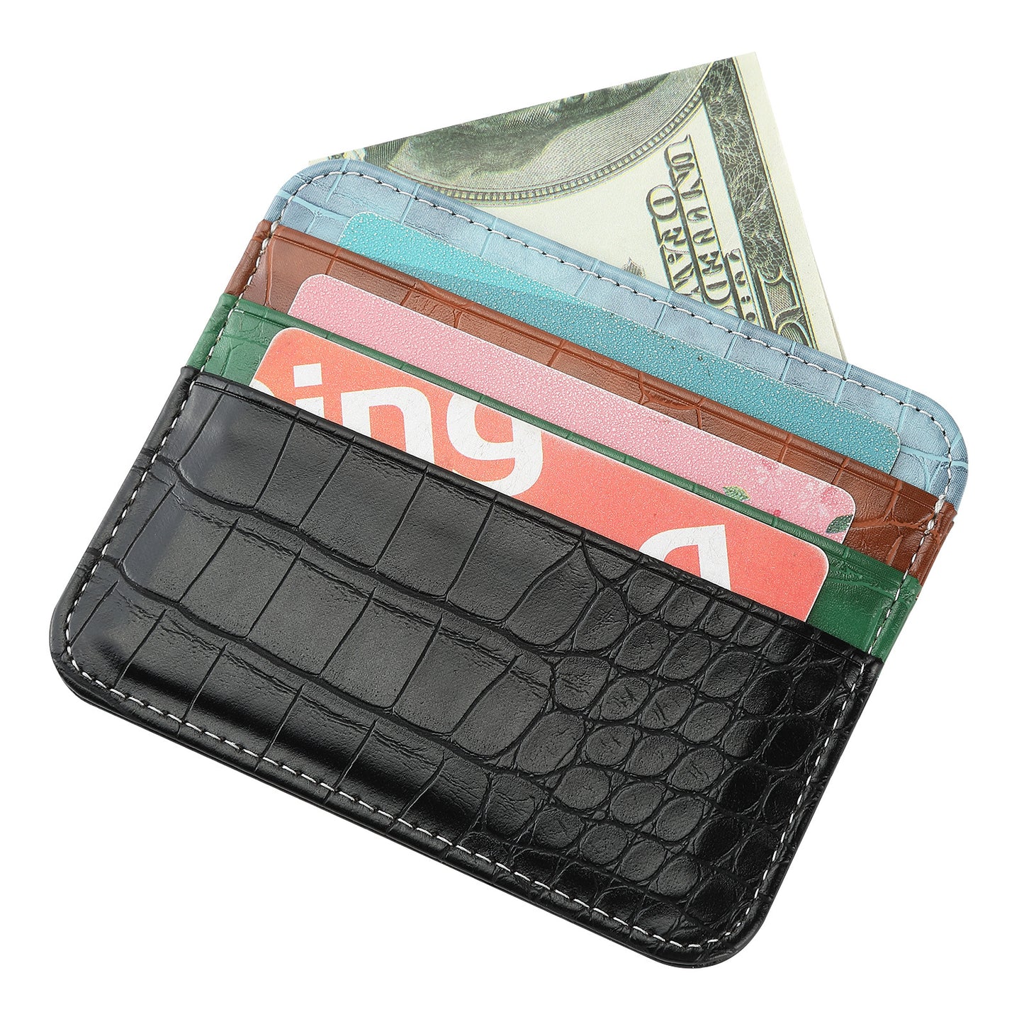 Double-sided Large Capacity Multiple Slots Leather Card Holder