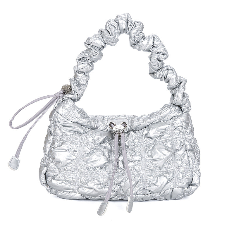 Women's Popular Underarm Stylish Lightweight Idle Style Pleated Cloud Large Bags