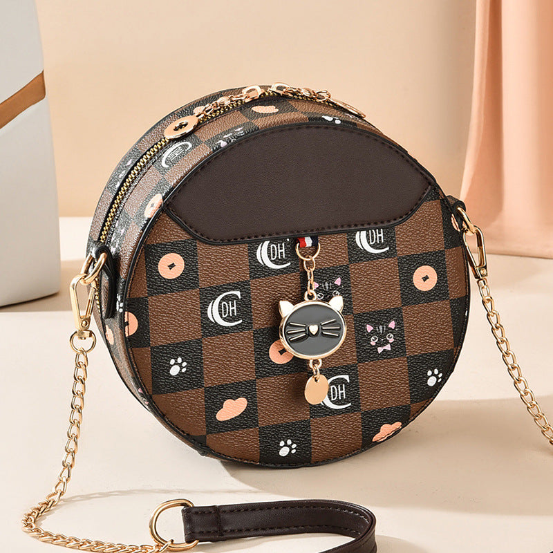 Women's Popular Korean Fashion Round Chain Handbags