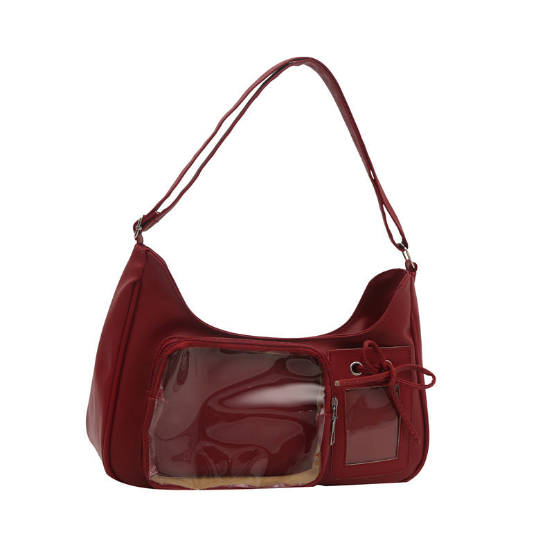 Women's Cute Large Capacity Summer Trendy Unique Transparent Creative Pain Women's Shoulder Bag
