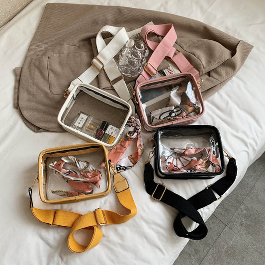 Classic Women's Transparent Wide Strap Fashion Shoulder Bags