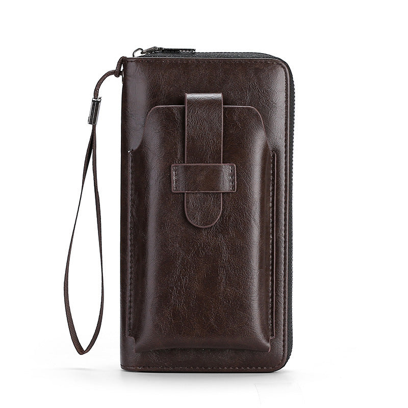 Men's Long Korean Style Green Change Zipper Mobile Fashion Men's Wallet