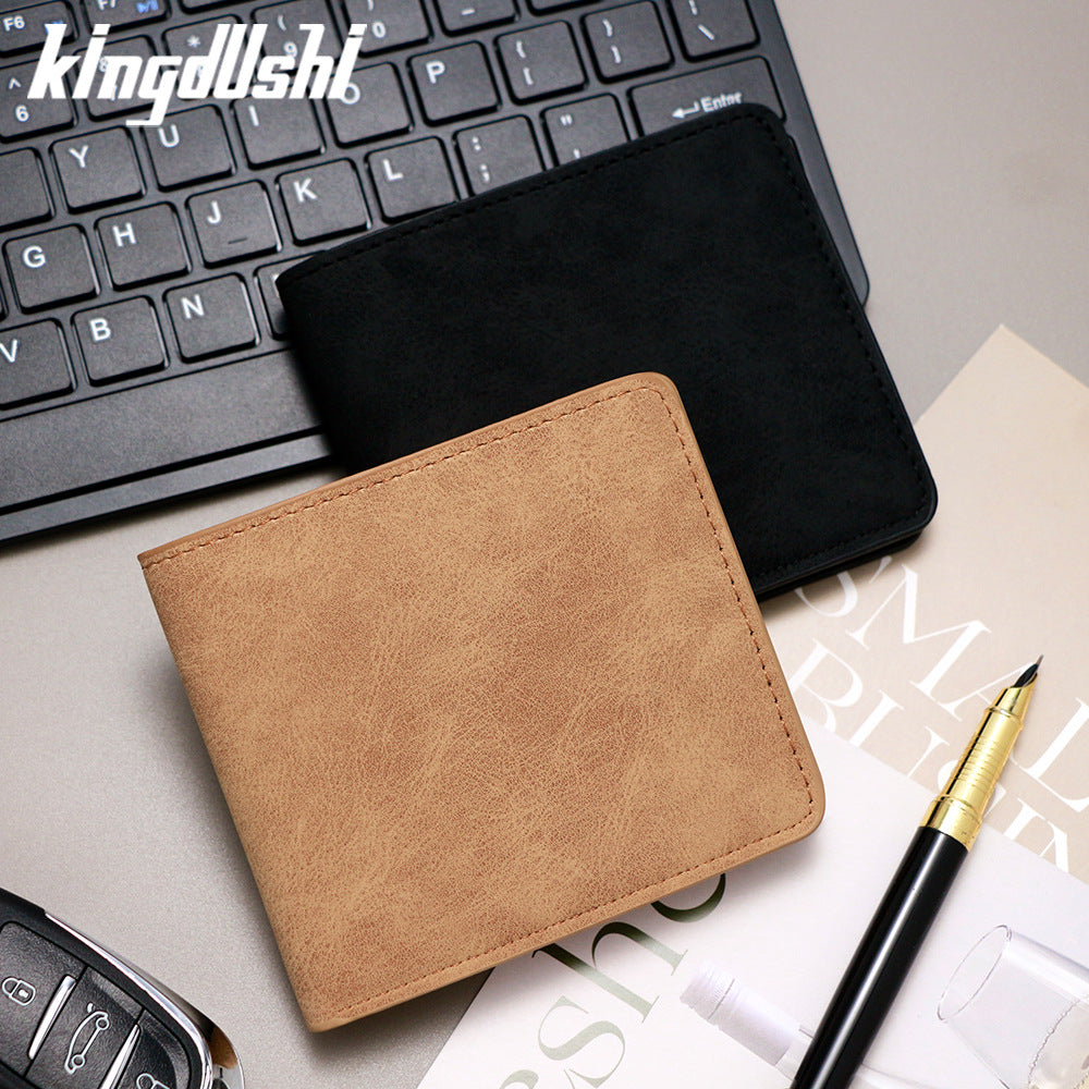 Men's Style Short Solid Color Simple Thin Card Holder