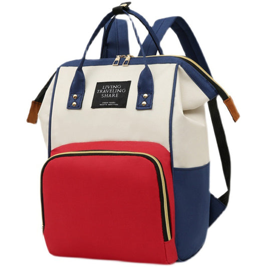 Fashion Color Contrast Mummy Large Capacity Mom Diaper Backpacks