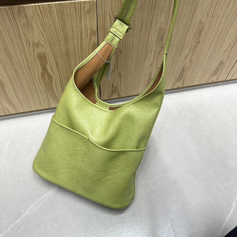 Women's Underarm Retro Textured Large Capacity Soft Shoulder Bags
